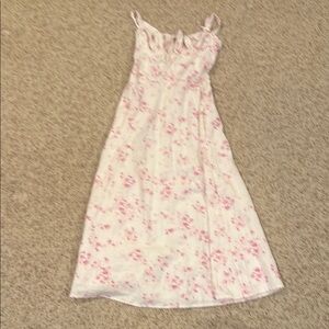 Floral Pink and White Maxi Dress NWOT XS
